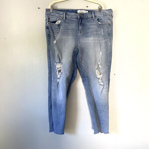 Torrid Jeans Womens Plus Size 22 Distressed Stretch Denim Mid Rise Ankle